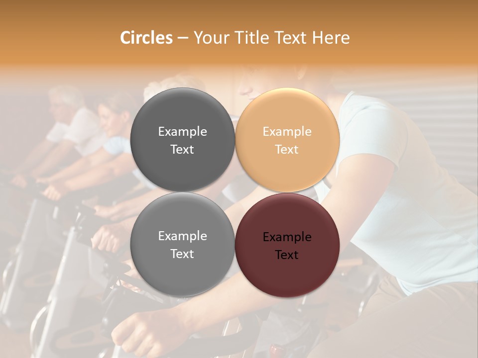 A Group Of People Riding Stationary Bikes In A Gym PowerPoint Template