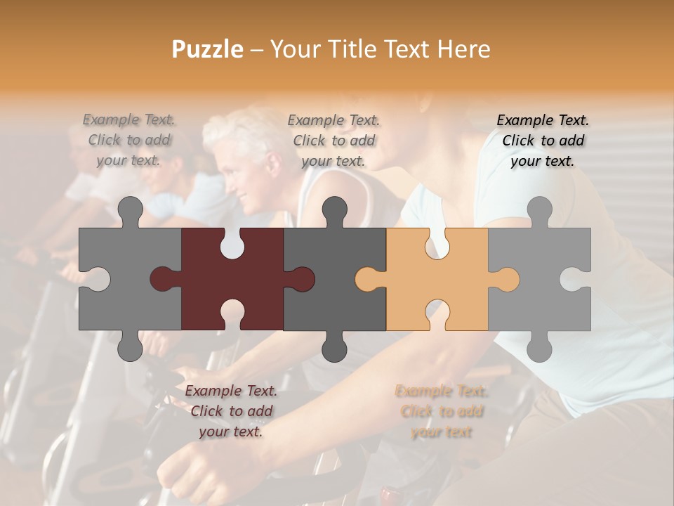 A Group Of People Riding Stationary Bikes In A Gym PowerPoint Template