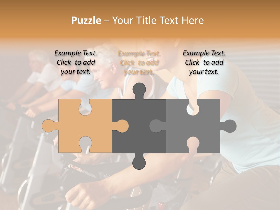 A Group Of People Riding Stationary Bikes In A Gym PowerPoint Template