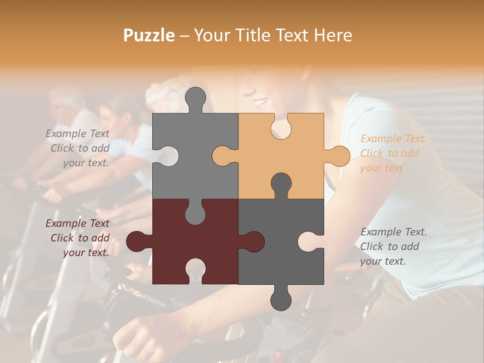 A Group Of People Riding Stationary Bikes In A Gym PowerPoint Template