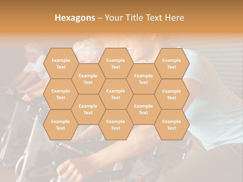 A Group Of People Riding Stationary Bikes In A Gym PowerPoint Template