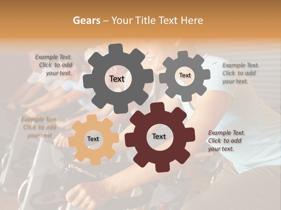 A Group Of People Riding Stationary Bikes In A Gym PowerPoint Template