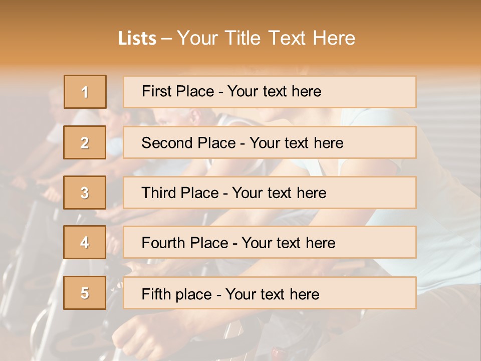 A Group Of People Riding Stationary Bikes In A Gym PowerPoint Template