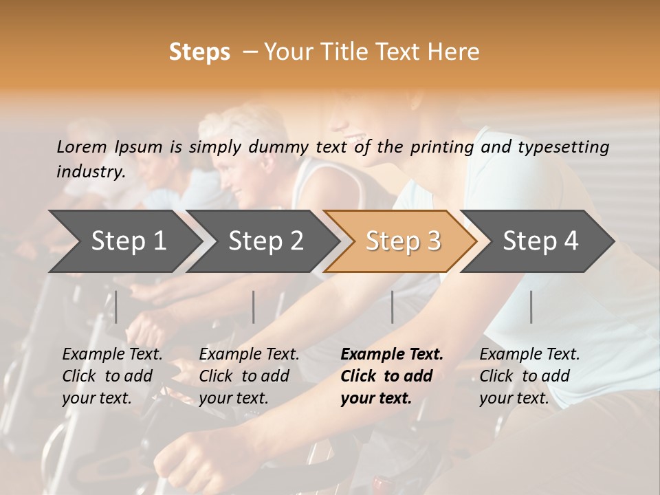 A Group Of People Riding Stationary Bikes In A Gym PowerPoint Template