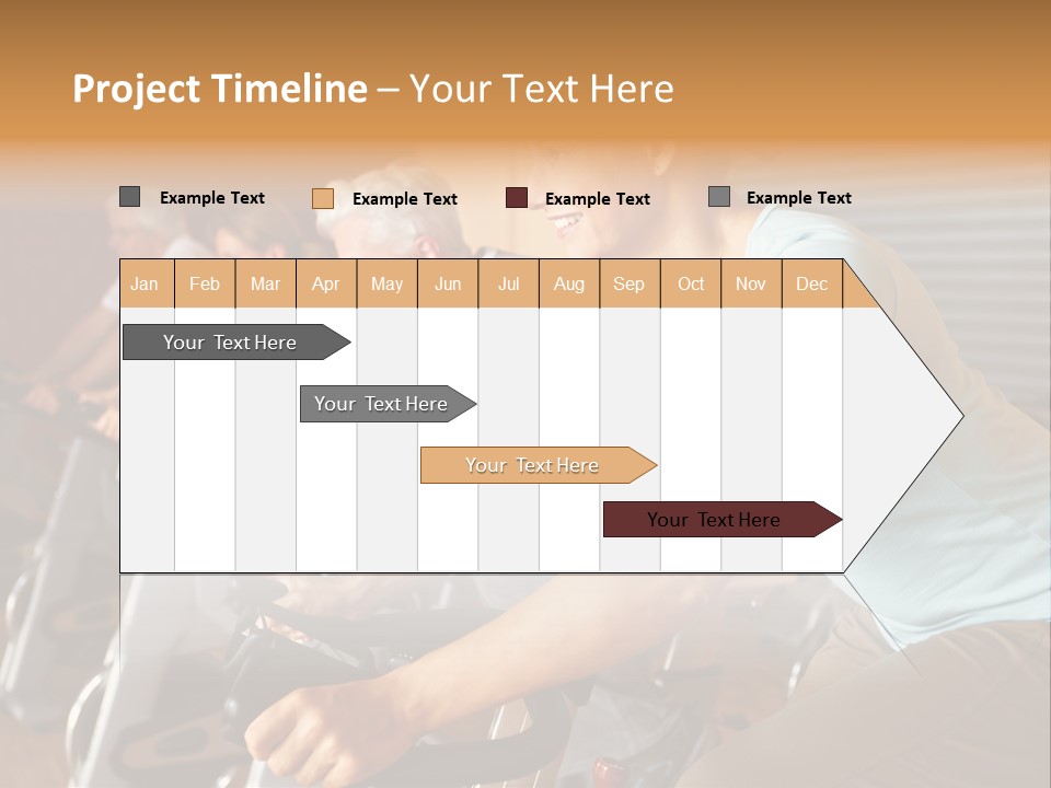 A Group Of People Riding Stationary Bikes In A Gym PowerPoint Template