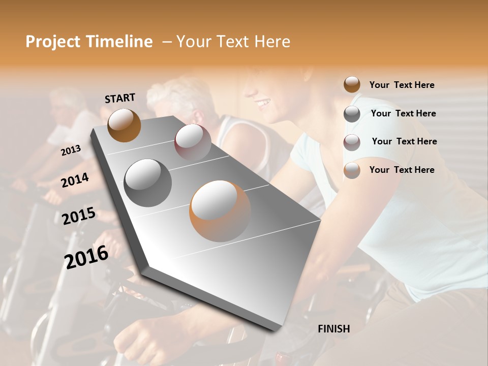 A Group Of People Riding Stationary Bikes In A Gym PowerPoint Template