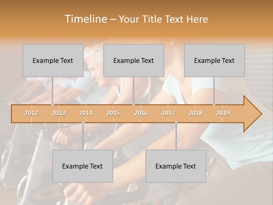 A Group Of People Riding Stationary Bikes In A Gym PowerPoint Template
