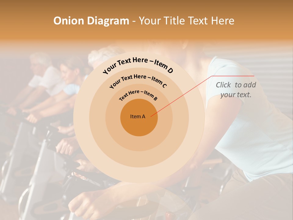 A Group Of People Riding Stationary Bikes In A Gym PowerPoint Template