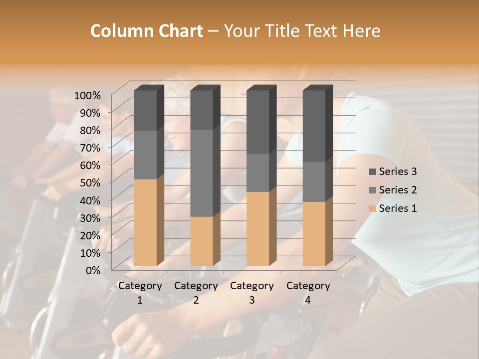 A Group Of People Riding Stationary Bikes In A Gym PowerPoint Template