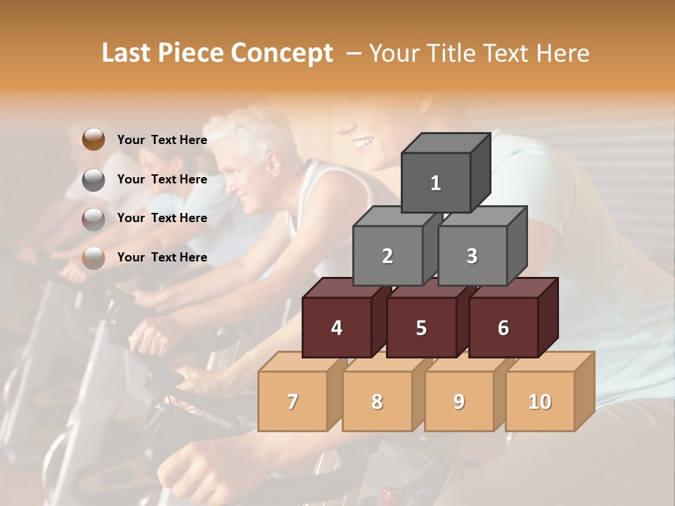 A Group Of People Riding Stationary Bikes In A Gym PowerPoint Template