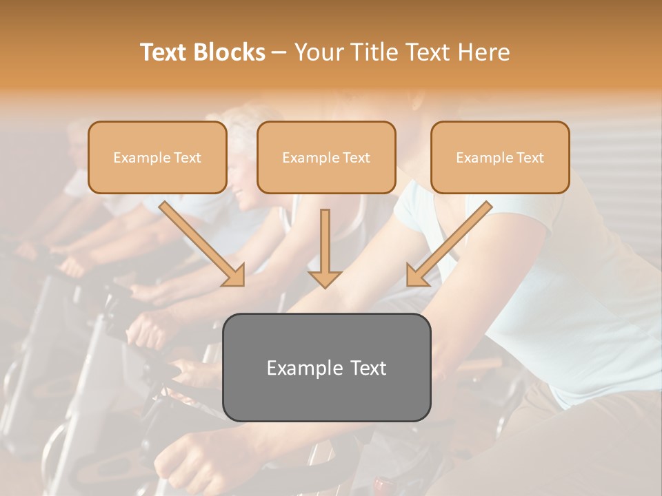 A Group Of People Riding Stationary Bikes In A Gym PowerPoint Template