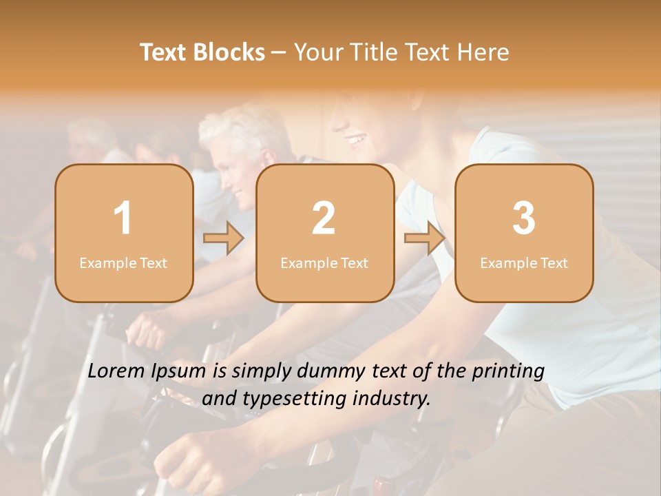 A Group Of People Riding Stationary Bikes In A Gym PowerPoint Template