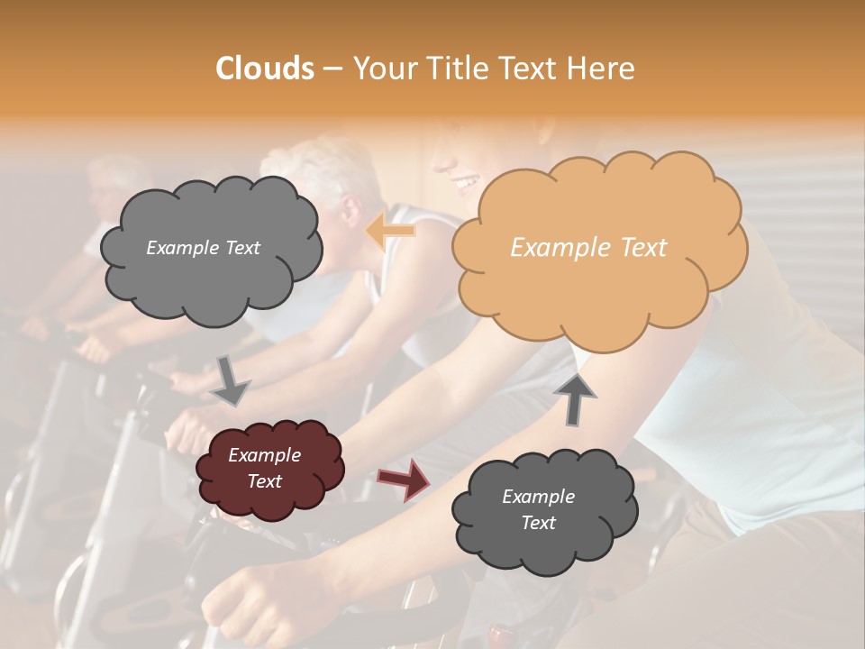 A Group Of People Riding Stationary Bikes In A Gym PowerPoint Template