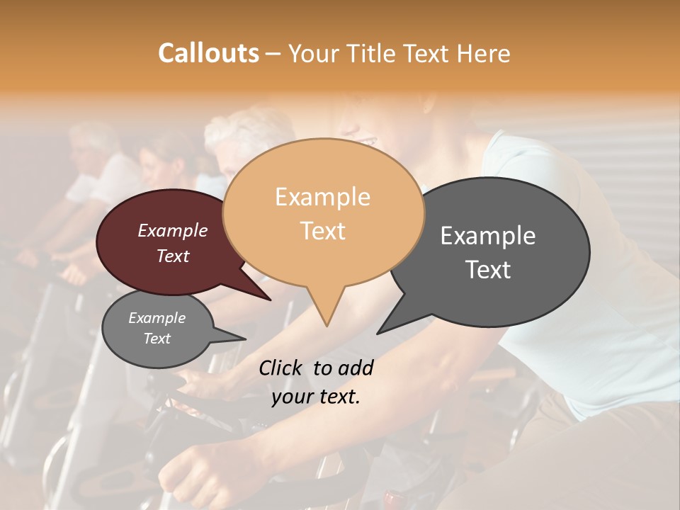 A Group Of People Riding Stationary Bikes In A Gym PowerPoint Template