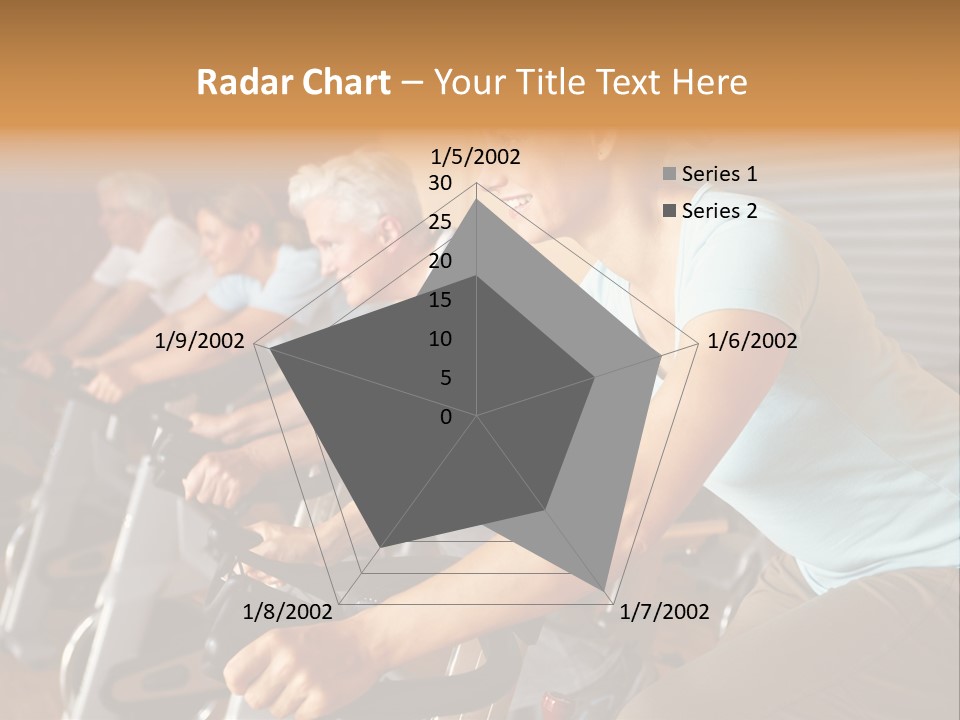 A Group Of People Riding Stationary Bikes In A Gym PowerPoint Template