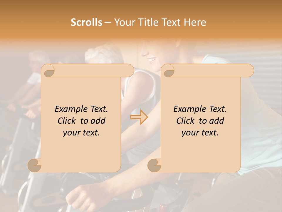 A Group Of People Riding Stationary Bikes In A Gym PowerPoint Template