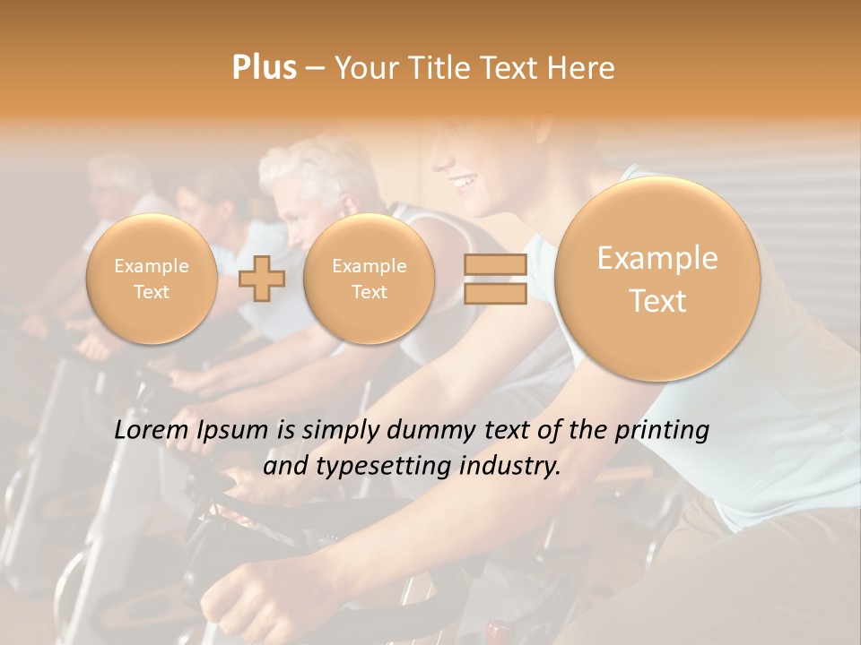 A Group Of People Riding Stationary Bikes In A Gym PowerPoint Template