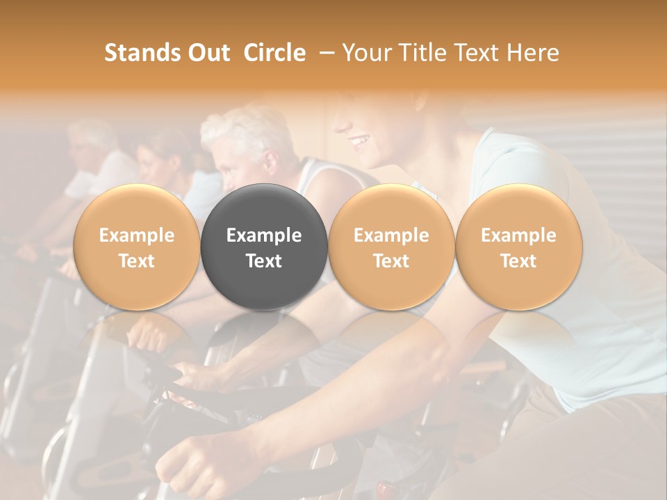 A Group Of People Riding Stationary Bikes In A Gym PowerPoint Template