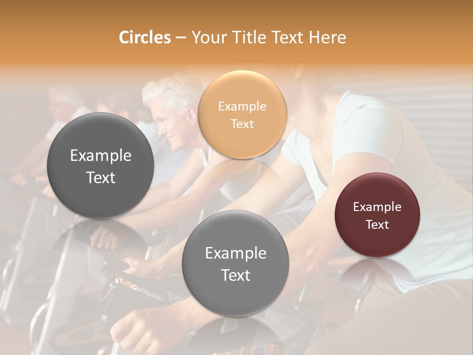 A Group Of People Riding Stationary Bikes In A Gym PowerPoint Template