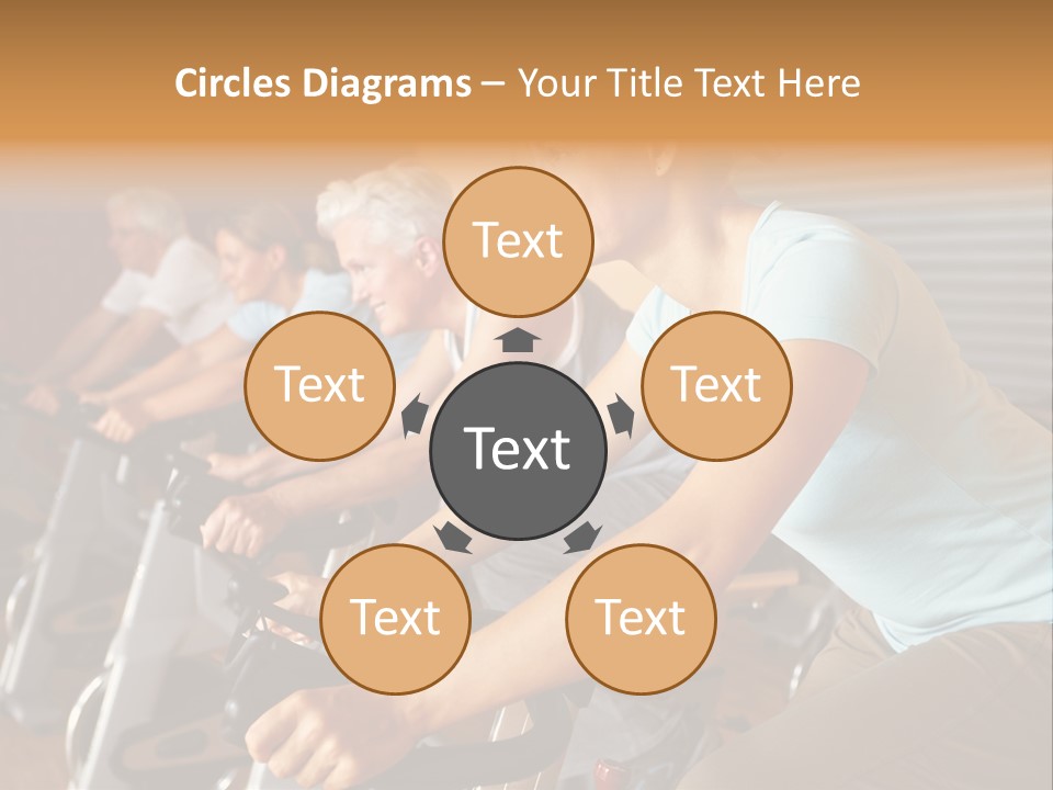 A Group Of People Riding Stationary Bikes In A Gym PowerPoint Template