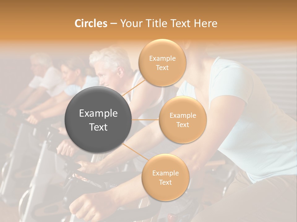 A Group Of People Riding Stationary Bikes In A Gym PowerPoint Template