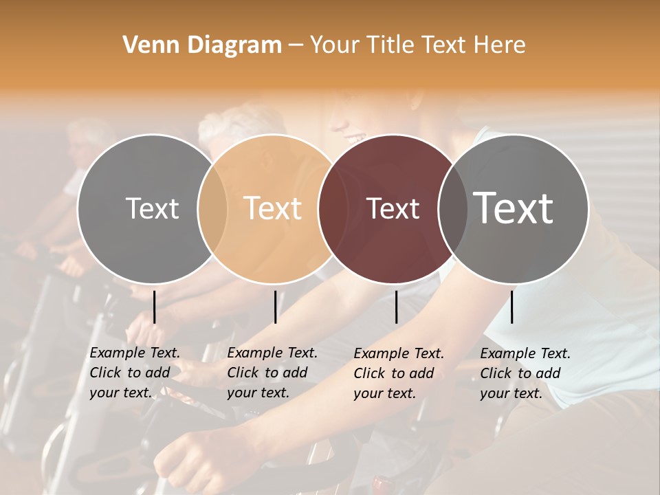 A Group Of People Riding Stationary Bikes In A Gym PowerPoint Template