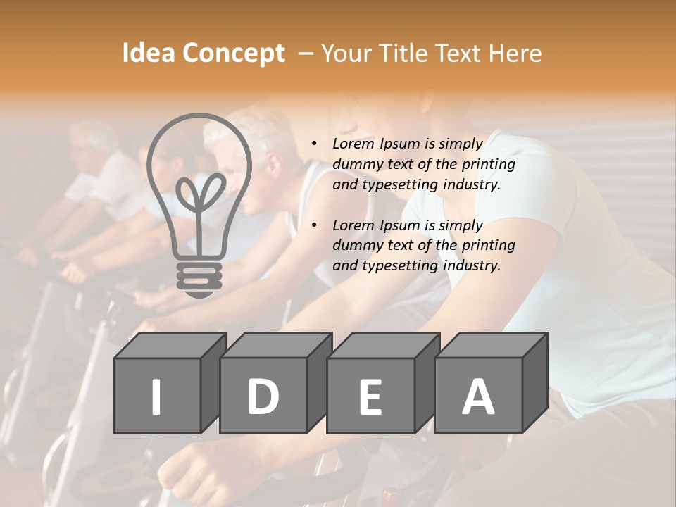 A Group Of People Riding Stationary Bikes In A Gym PowerPoint Template