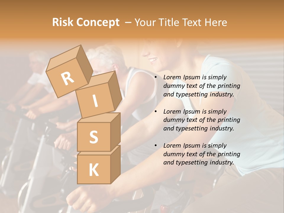 A Group Of People Riding Stationary Bikes In A Gym PowerPoint Template