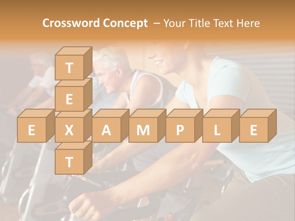 A Group Of People Riding Stationary Bikes In A Gym PowerPoint Template