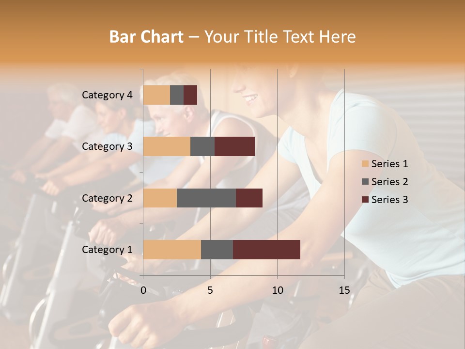 A Group Of People Riding Stationary Bikes In A Gym PowerPoint Template