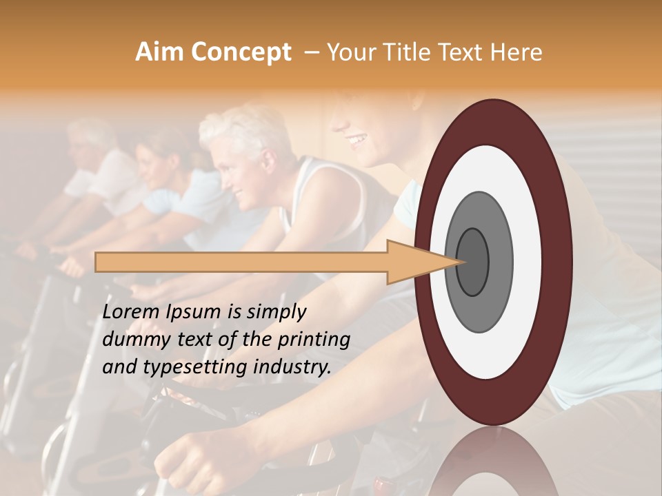 A Group Of People Riding Stationary Bikes In A Gym PowerPoint Template