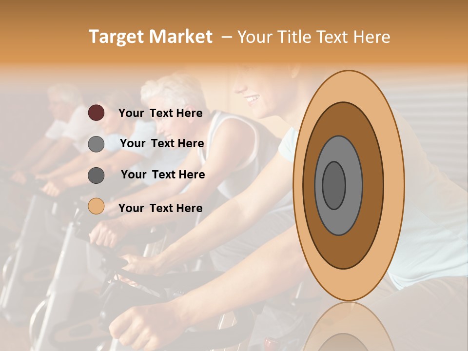 A Group Of People Riding Stationary Bikes In A Gym PowerPoint Template