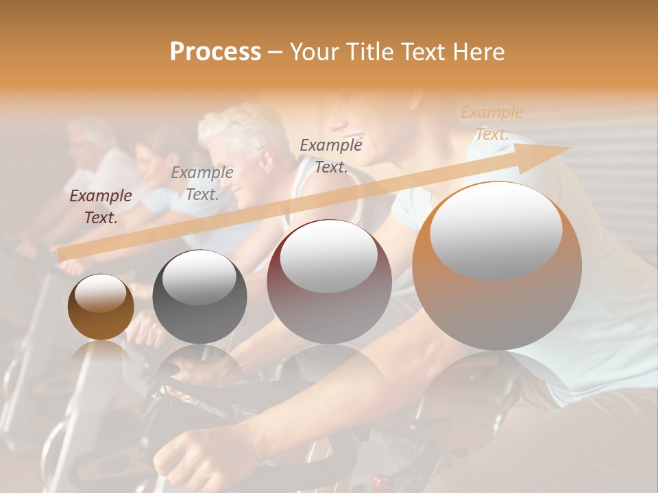 A Group Of People Riding Stationary Bikes In A Gym PowerPoint Template