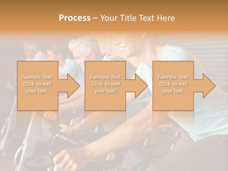 A Group Of People Riding Stationary Bikes In A Gym PowerPoint Template