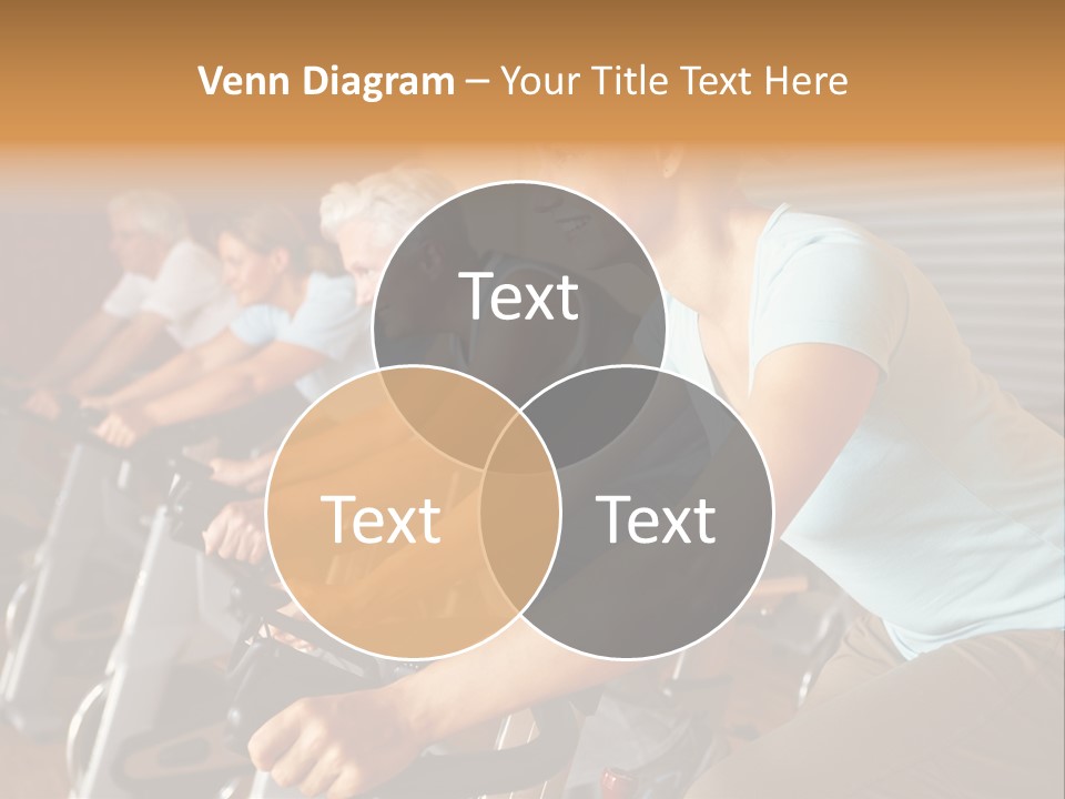 A Group Of People Riding Stationary Bikes In A Gym PowerPoint Template