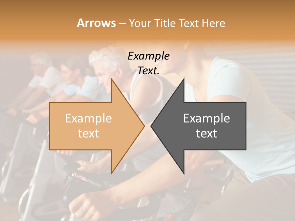 A Group Of People Riding Stationary Bikes In A Gym PowerPoint Template