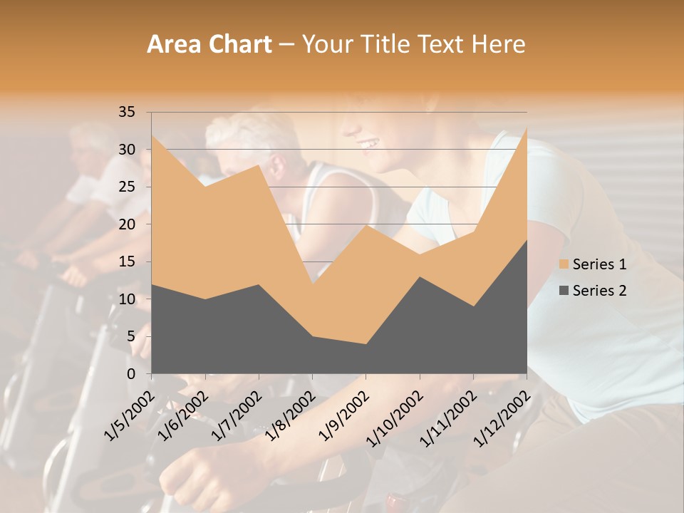 A Group Of People Riding Stationary Bikes In A Gym PowerPoint Template