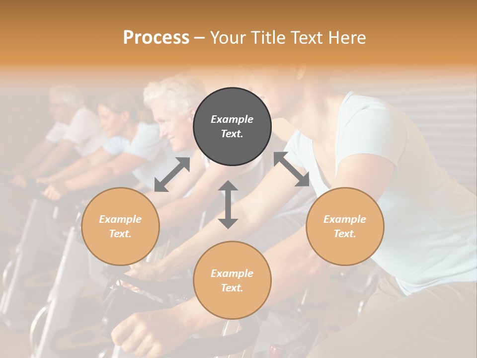 A Group Of People Riding Stationary Bikes In A Gym PowerPoint Template