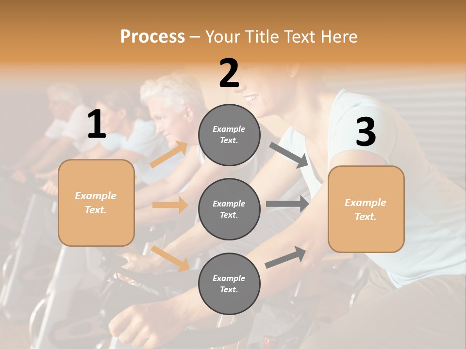A Group Of People Riding Stationary Bikes In A Gym PowerPoint Template