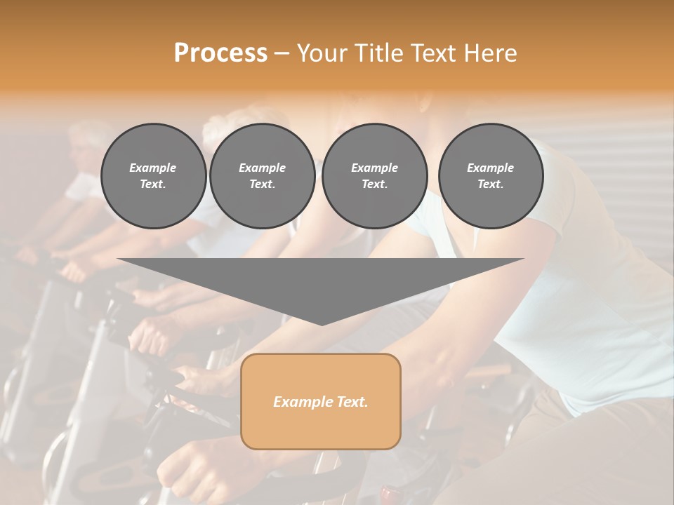 A Group Of People Riding Stationary Bikes In A Gym PowerPoint Template