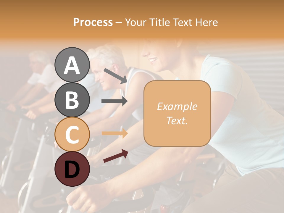 A Group Of People Riding Stationary Bikes In A Gym PowerPoint Template