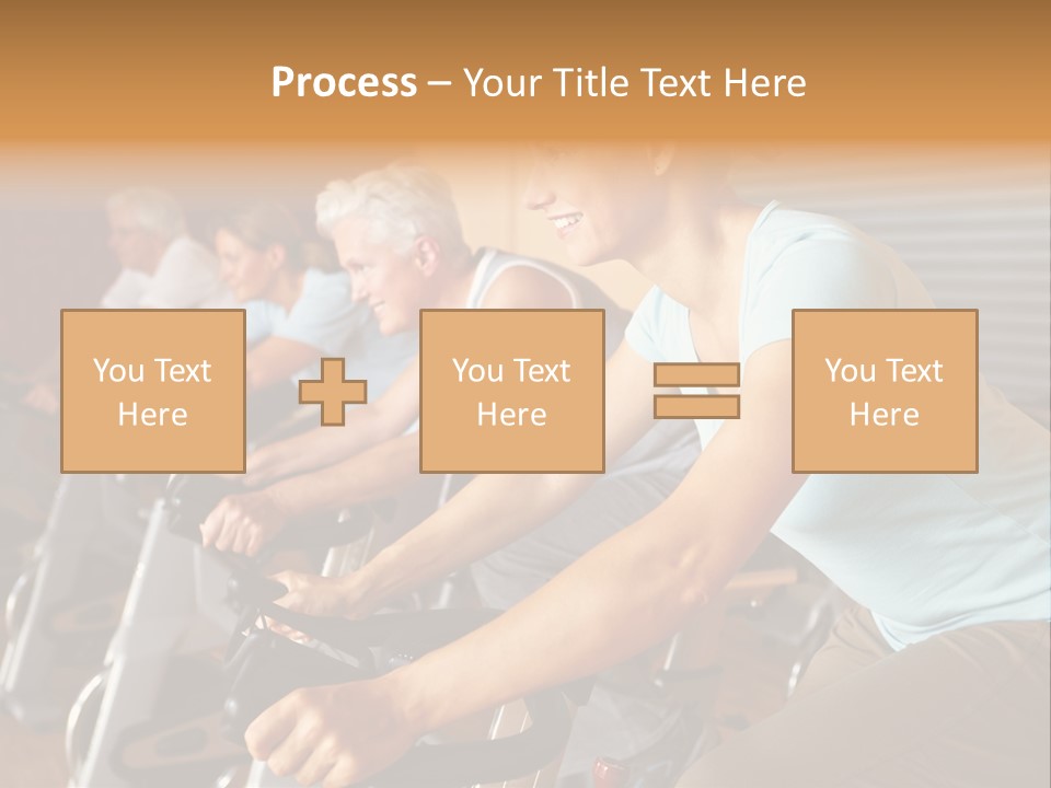 A Group Of People Riding Stationary Bikes In A Gym PowerPoint Template