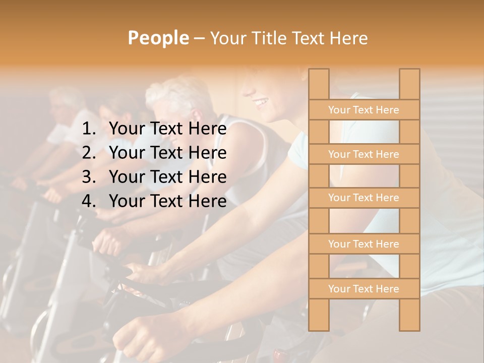 A Group Of People Riding Stationary Bikes In A Gym PowerPoint Template