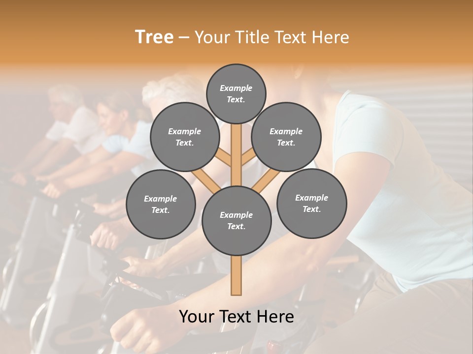 A Group Of People Riding Stationary Bikes In A Gym PowerPoint Template