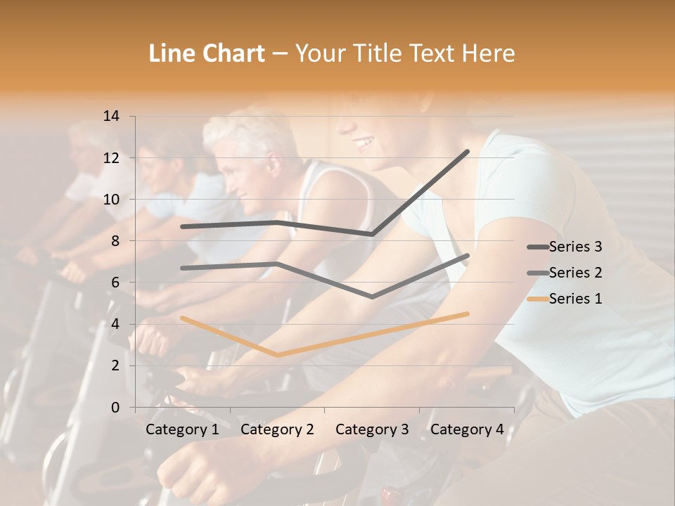 A Group Of People Riding Stationary Bikes In A Gym PowerPoint Template