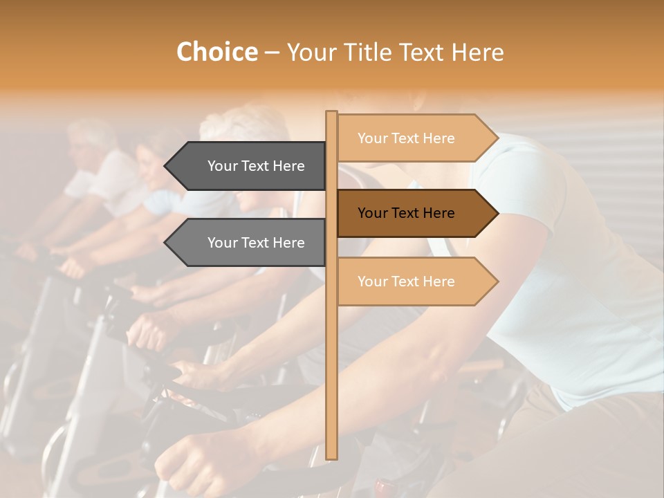 A Group Of People Riding Stationary Bikes In A Gym PowerPoint Template
