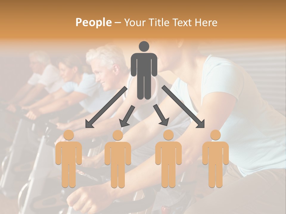 A Group Of People Riding Stationary Bikes In A Gym PowerPoint Template