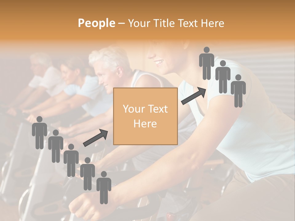 A Group Of People Riding Stationary Bikes In A Gym PowerPoint Template