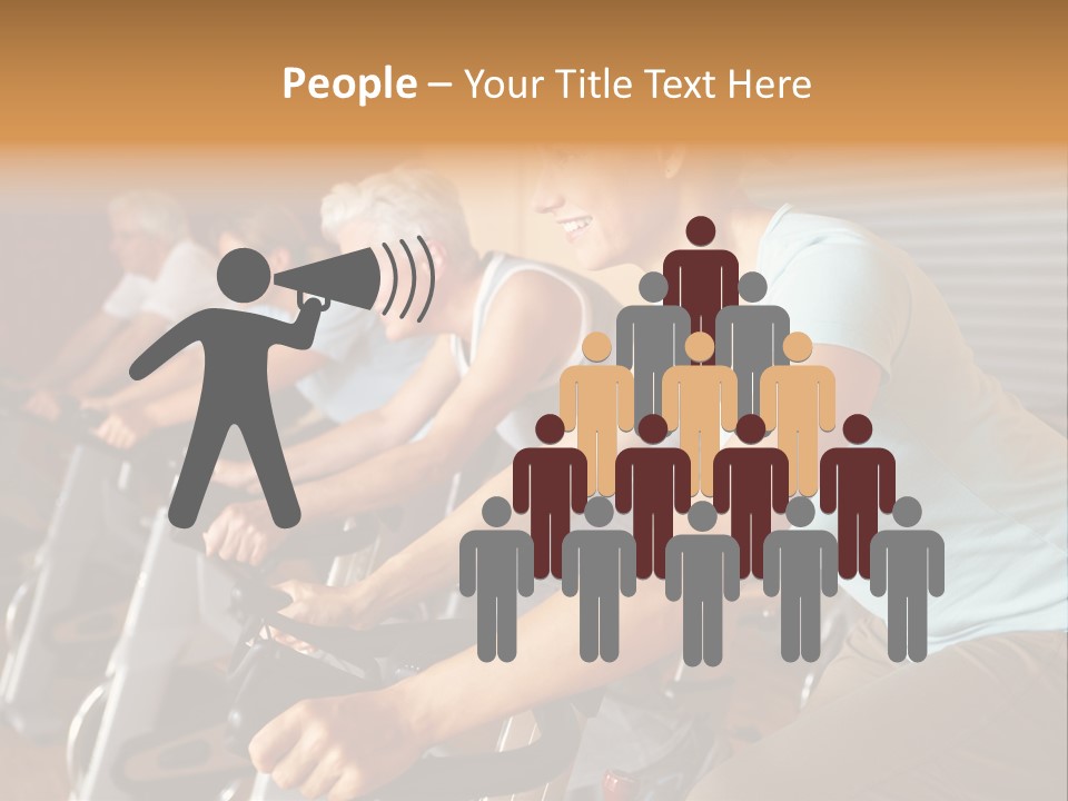 A Group Of People Riding Stationary Bikes In A Gym PowerPoint Template