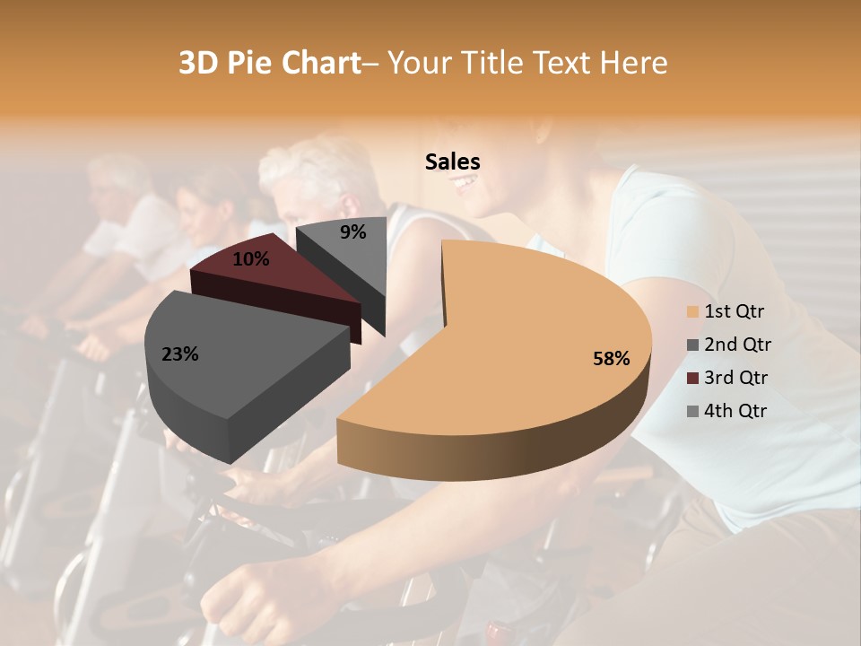 A Group Of People Riding Stationary Bikes In A Gym PowerPoint Template